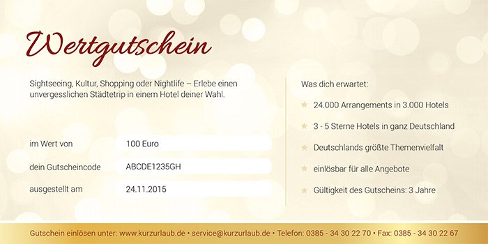 Gutscheine Kaufen - Urlaub Als Geschenk Mit Reisegutscheinen Von ...